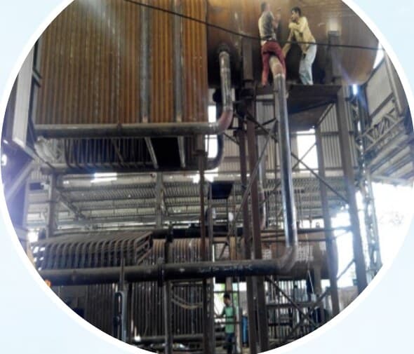 Boiler erection at site